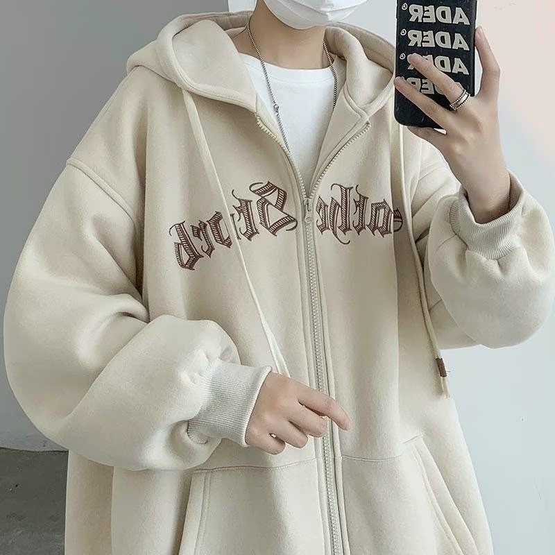 Áo khoác hoodie zip nam nữ 2 túi thêu chữ BATHE STORB form rộng jacket unisex có khóa kéo vải nỉ bông siêu dày