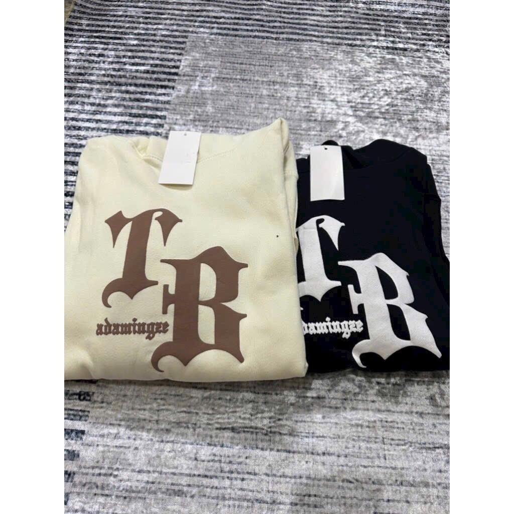 Áo Hoodie dáng rộng Unisex in chữ nổi siêu đẹp