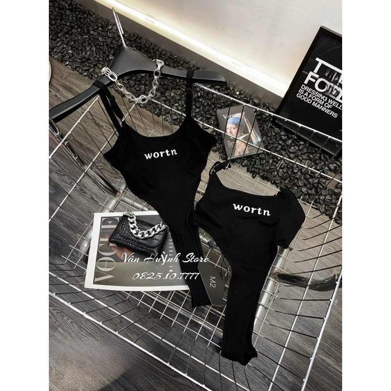 🎀 Áo bodysuit chữ thêu 2s có tăng đơ chỉnh dây - kèm ảnh thật