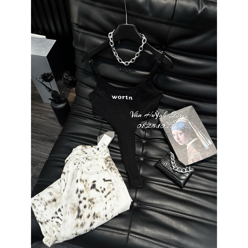 🎀 Áo bodysuit chữ thêu 2s có tăng đơ chỉnh dây - kèm ảnh thật