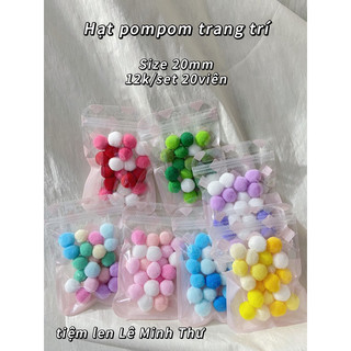Hạt pompom trang trí giáng sinh 10mm/20mm