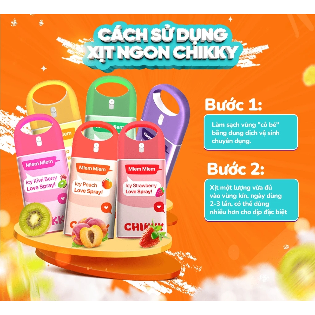 Xịt Thơm Ngon Chikky. Nước Hoa Vùng Kín Chikky Giúp Nàng Tự Tin Với Hương Thơm Mới Lạ. Cam Kết Che Tên Sp