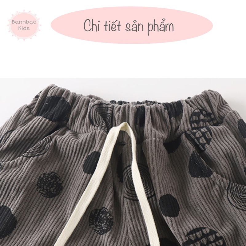 Quần dài thu đông cho bé trai bé gái phong cách Hàn Quốc đáng yêu, hàng QC cao cấp