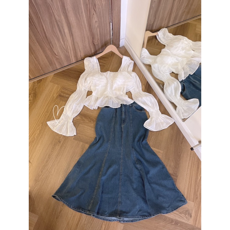 Đầm hoa 2 dây dáng dài kèm áo khoác gân đầm 2s hoa nhí siêu dễ thương phong cách tiểu thư midi hoa xẻ đùi xinh cực