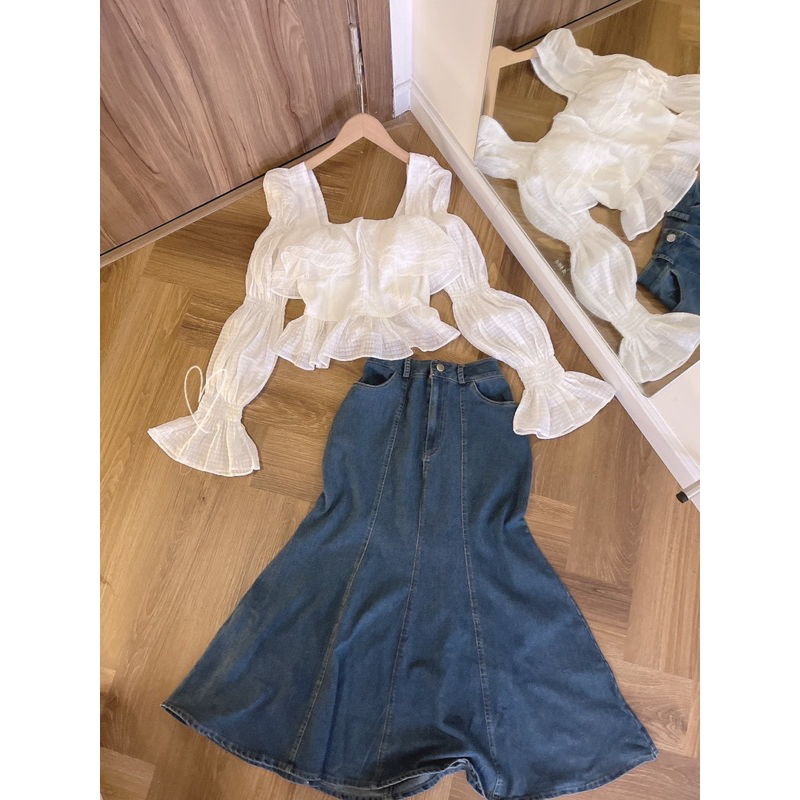 Đầm hoa 2 dây dáng dài kèm áo khoác gân đầm 2s hoa nhí siêu dễ thương phong cách tiểu thư midi hoa xẻ đùi xinh cực