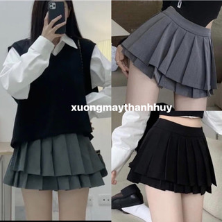 Chân váy xếp ly, chân váy tenis, chân váy 2 tầng xếp ly phong cách hàn quốc