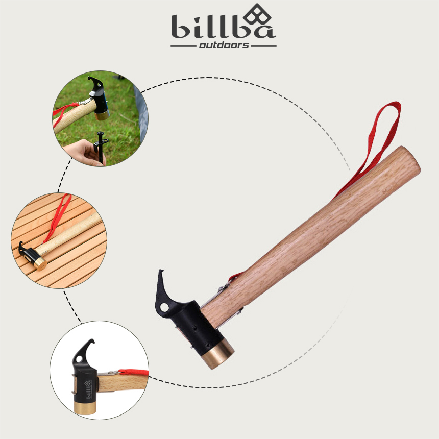 Búa đóng nhổ đinh cọc neo lều trụ tán chuyên dụng đầu đồn glamping đa năng dùng đi dã ngoại cắm trại - Billba Outdoors