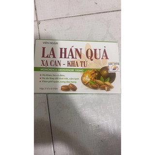 "kẹo ngậm ho la hán quả xạ can - kha tử . hỗ trợ bổ phế, giảm ho, long đờm.