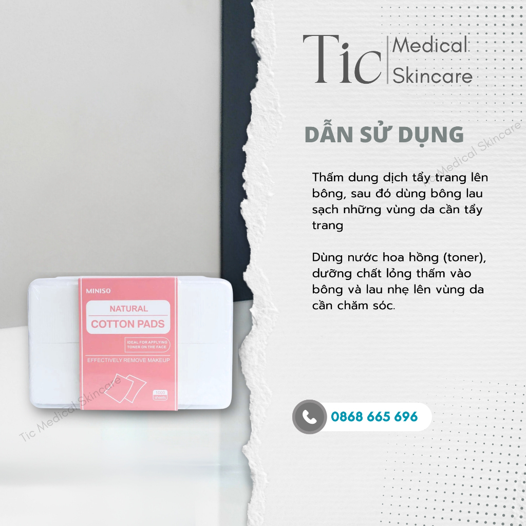 Bông Tẩy Trang Miniso 1000 Miếng