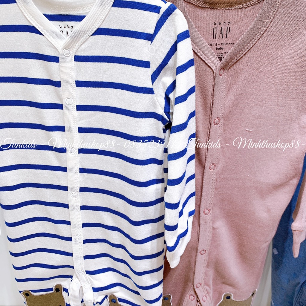 Body sleepsuit body cotton dài tay G A P TQXK Sz 6-24M