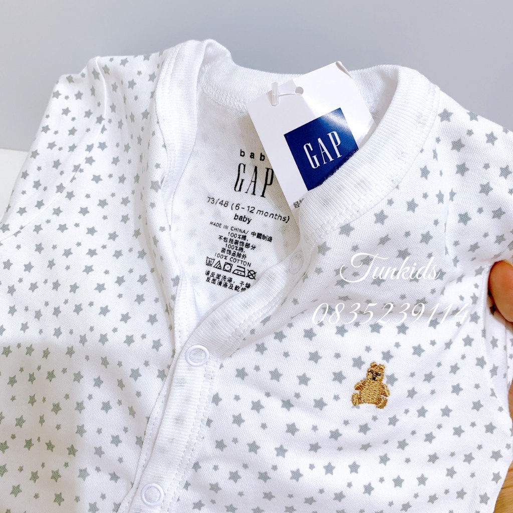 Body sleepsuit body cotton dài tay G A P TQXK Sz 6-24M
