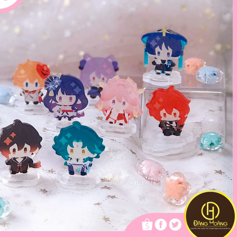 GACHA Standee Genshin Impact / Tượng mica MINI nhỏ nhắn dễ thương, in 2 mặt
