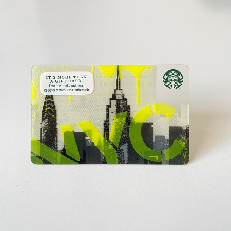 0835E THẺ STARBUCKS NHỰA NEW YORK NYC 2015, thẻ có trầy (thẻ đã sử dụng, dùng để sưu tầm)