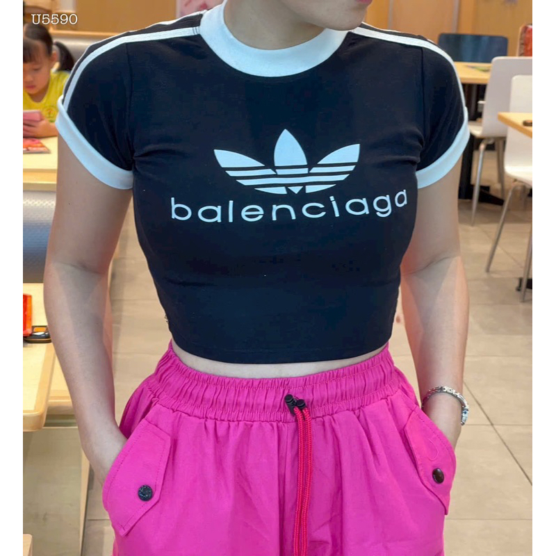 Sét Quần kaky ống suông áo crotop adidas