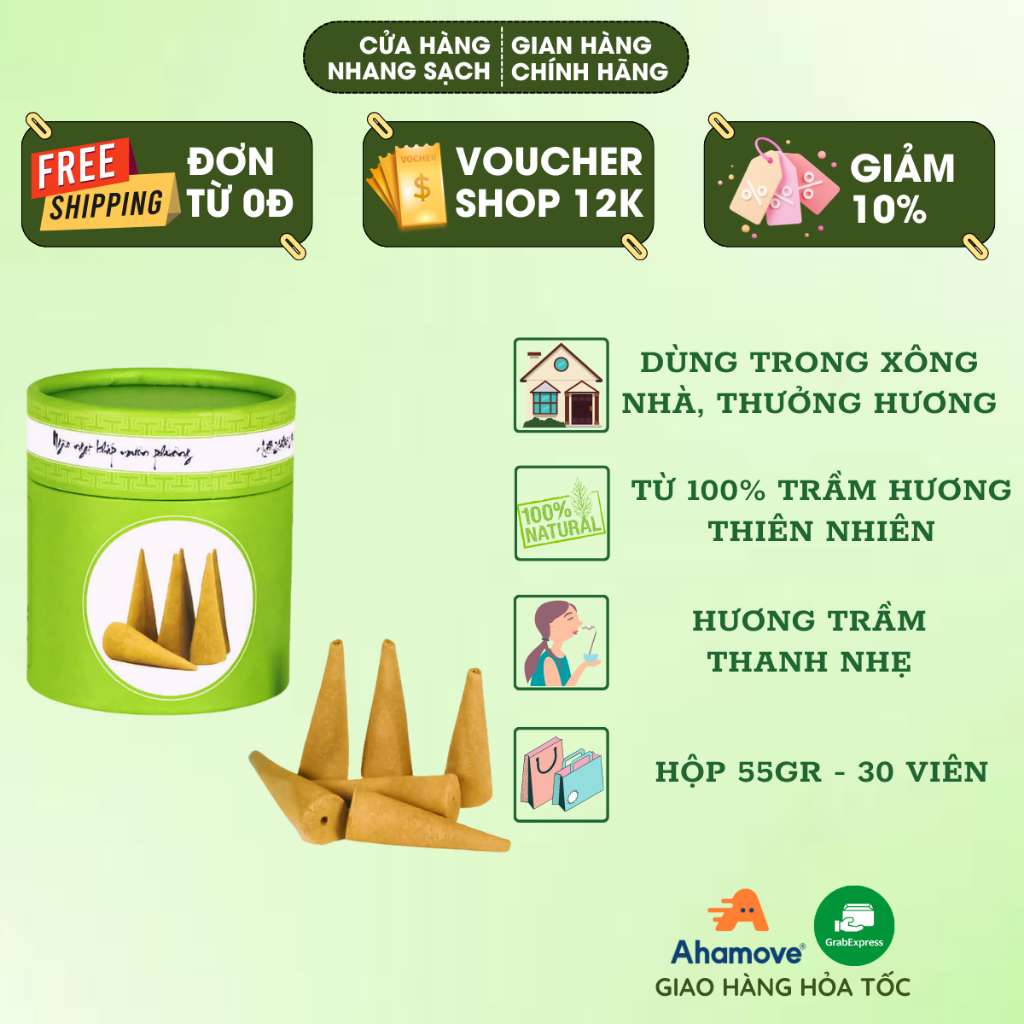 Nụ trầm hương cao cấp Nhang Xanh nụ lớn 30 viên - 100% tự nhiên