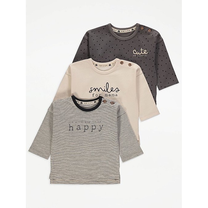 Set 3 áo dài tay cotton GEORGE