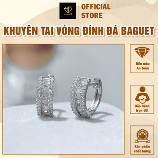 Khuyên tai bạc hd jewelry - bông tại bạc vòng đính đá siêu sáng đẹp, phù hợp cho cả nam nữ với chất liệu bạc 925