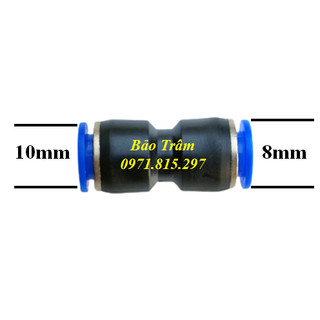 Cut nối ống plastic 10mm với ống 8mm dùng cho hệ thống phun sương
