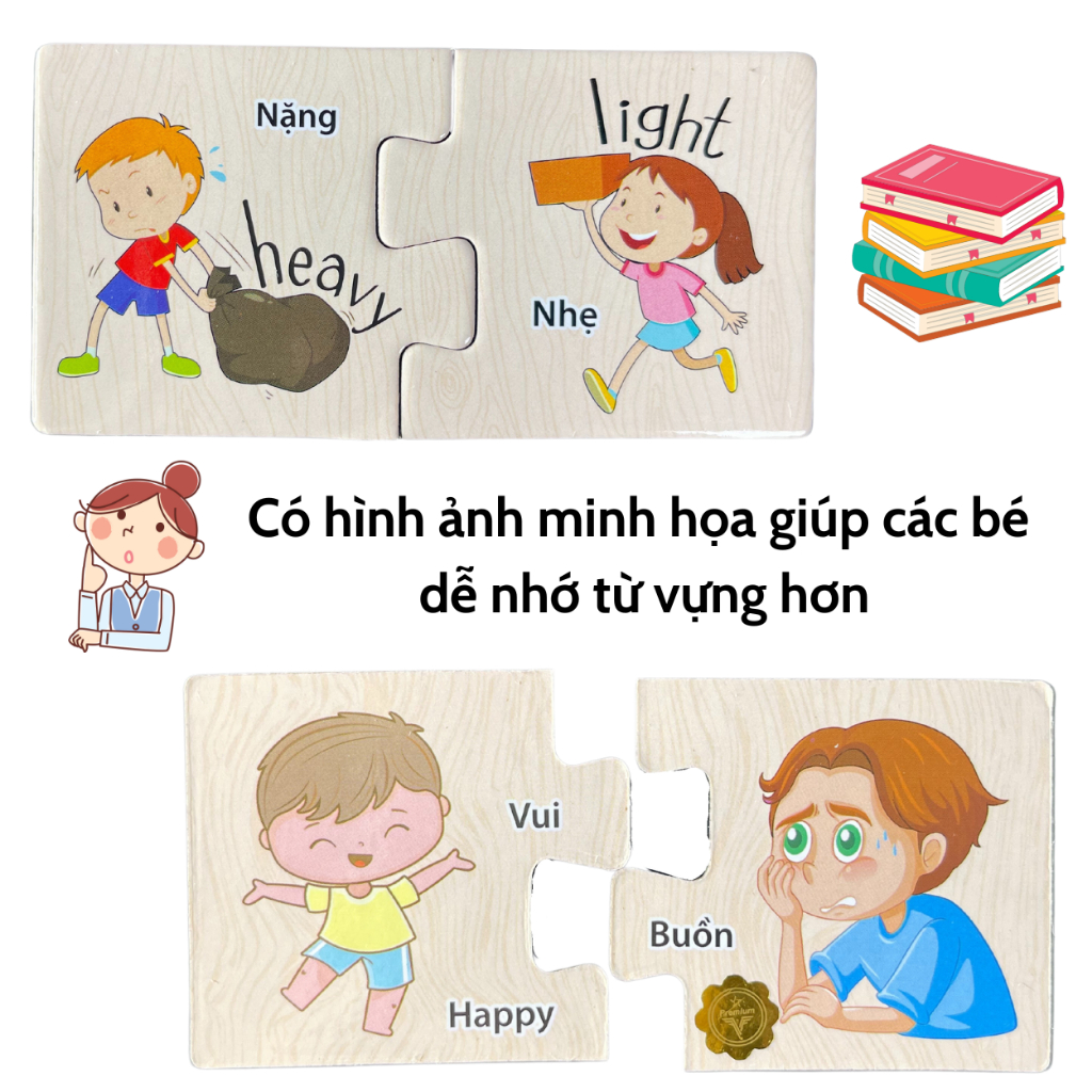 Bộ ráp hình song ngữ đối lập LIÊN HIỆP THÀNH, Đồ chơi giúp bé học tiếng anh hiệu quả