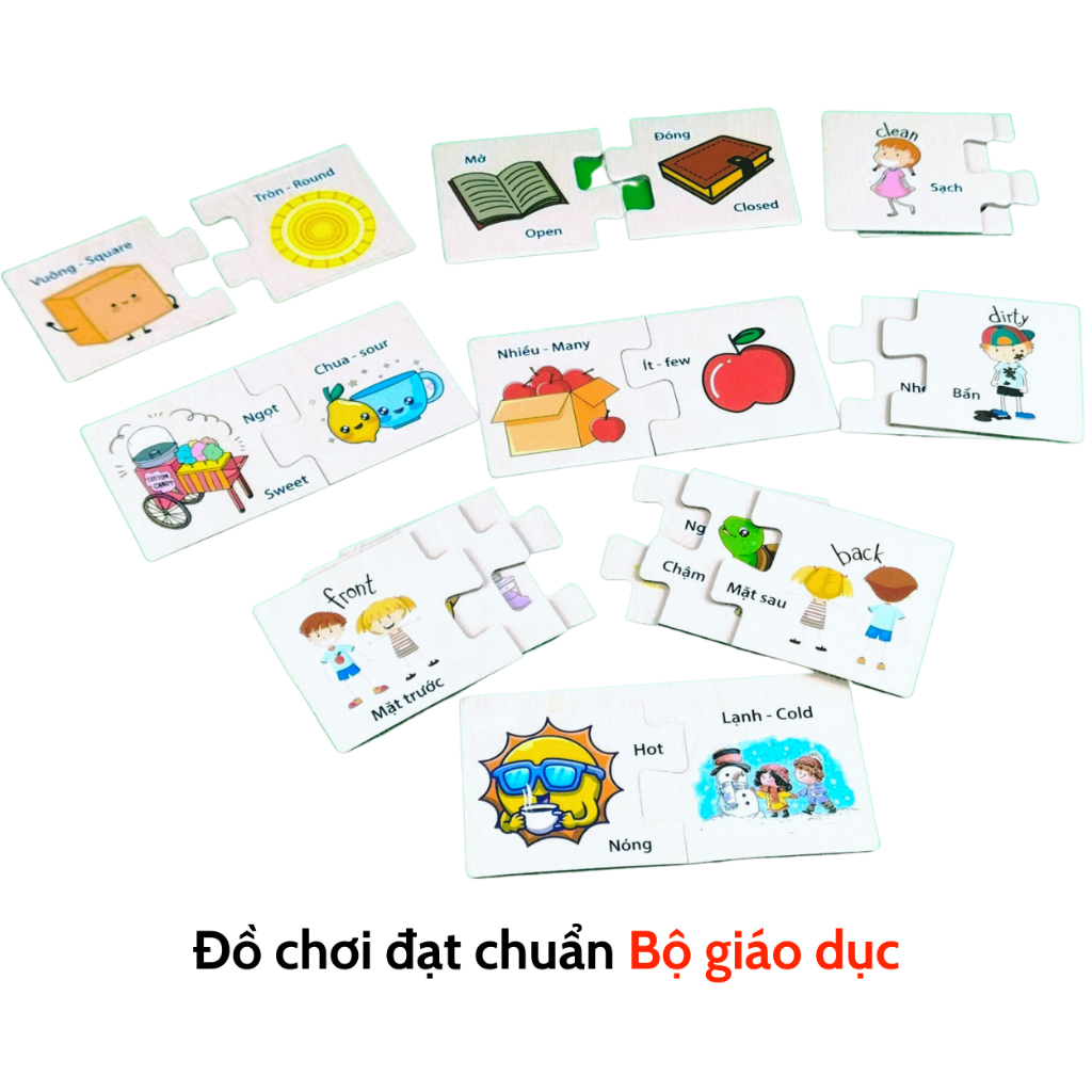 Bộ ráp hình song ngữ đối lập LIÊN HIỆP THÀNH, Đồ chơi giúp bé học tiếng anh hiệu quả