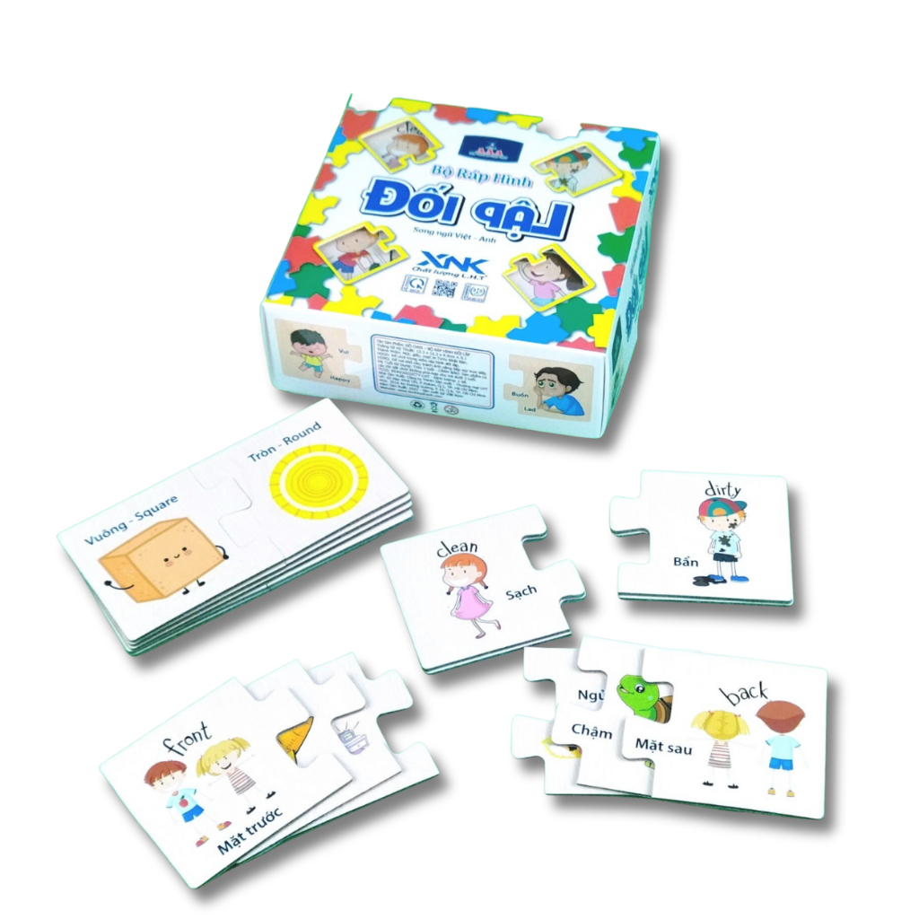 Bộ ráp hình song ngữ đối lập LIÊN HIỆP THÀNH, Đồ chơi giúp bé học tiếng anh hiệu quả