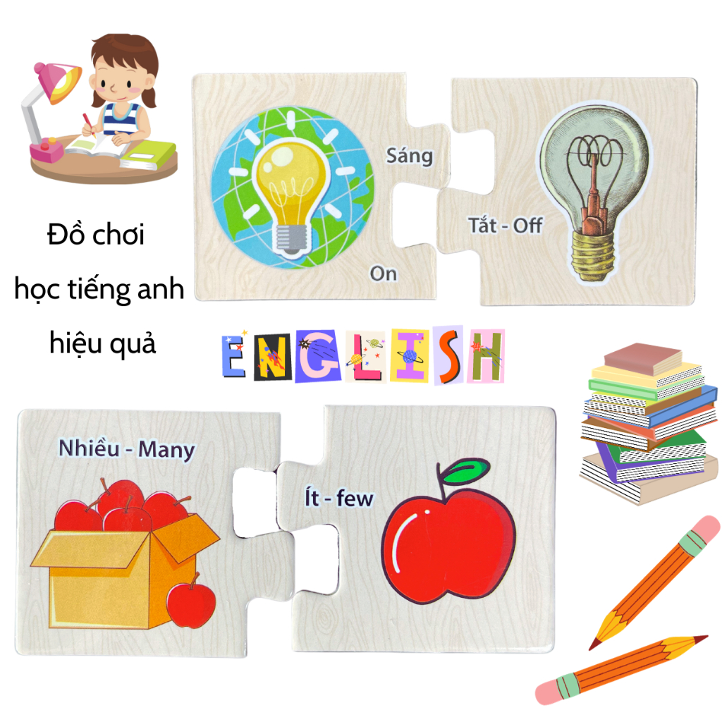Bộ ráp hình song ngữ đối lập LIÊN HIỆP THÀNH, Đồ chơi giúp bé học tiếng anh hiệu quả