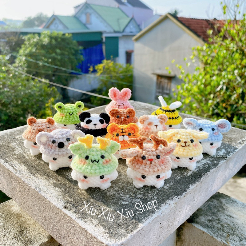 Móc khóa nấm len chunky // Móc khoá len // Len móc thủ công