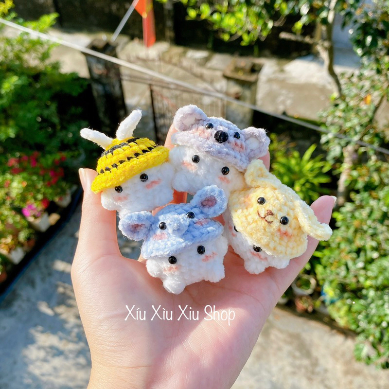 Móc khóa nấm len chunky // Móc khoá len // Len móc thủ công