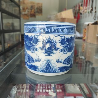 Lư hương bát nhang thờ cúng men lam bát tràng