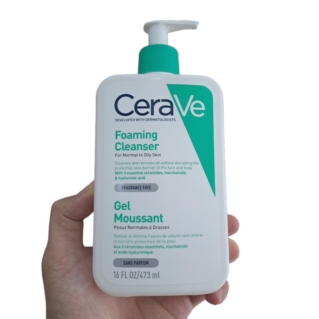 Sữa rửa mặt CeraVe cho da dầu da khô da nhạy cảm Foaming, Hydrating, SA Smoothing Cleanser