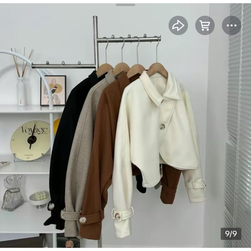 Áo dạ ép croptop đan chéo tiểu thư - 247store.vn - Aodacrt152_P0K16