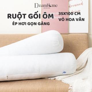 Ruột gối ôm người lớn dài 35x100, lõi gối ôm ép hơi cao cấp có khóa kéo bông gòn 3d, gòn lông vũ DREAMHOME