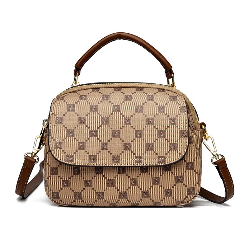 Túi xách nữ đeo chéo quai xách da PU cao cấp họa tiết monogram thời trang vintage Y2926