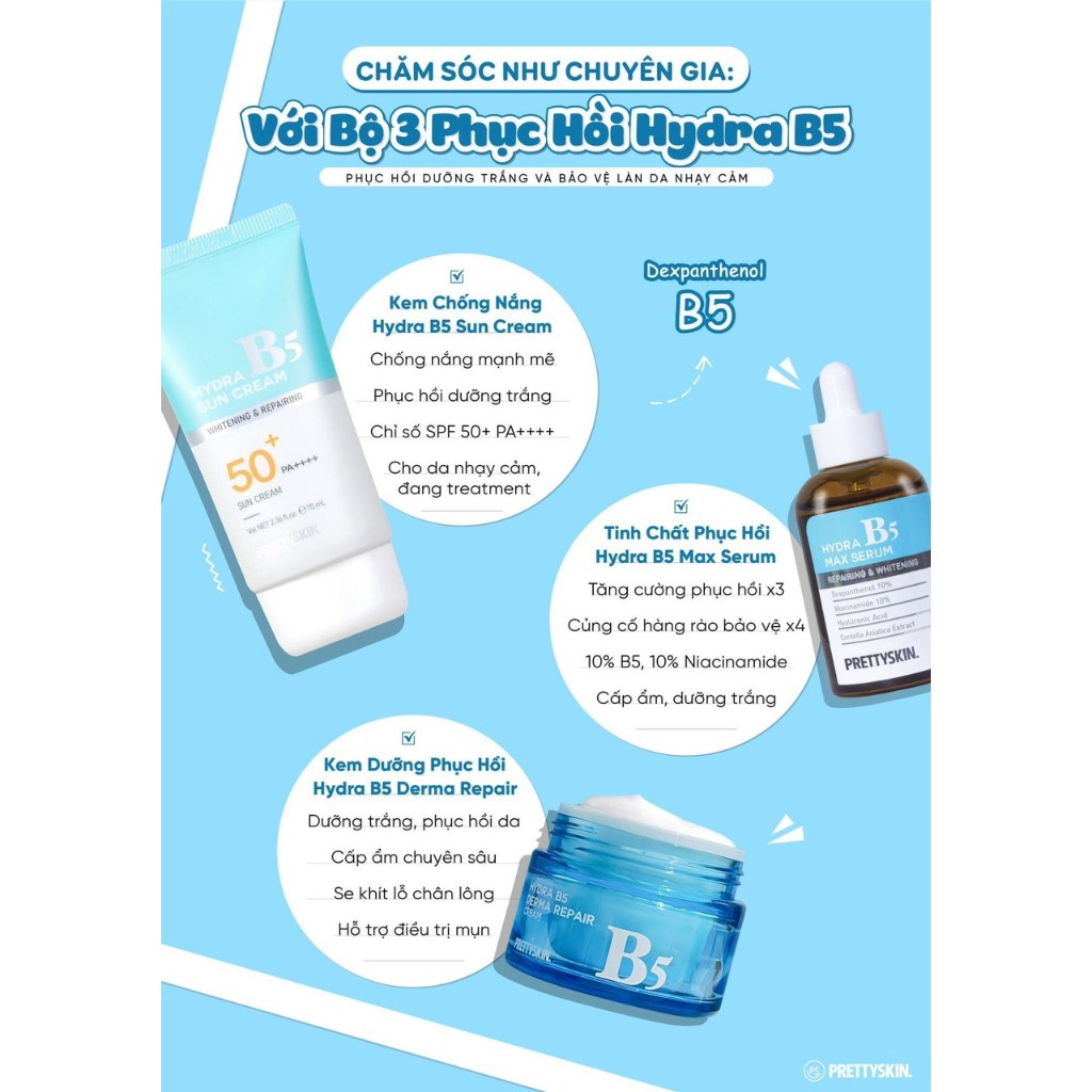 Combo 3 Sản Phẩm Của B5 : Kem Chống Nắng Dưỡng Trắng ,Tinh Chất Dưỡng Trắng Và Kem Dưỡng Phục Hồi