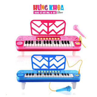 Đàn Piano kèm Micro cho bé, đồ chơi âm nhạc trẻ em đàn organ nhập vai làm ca sĩ, chất liệu nhựa ABS an toàn