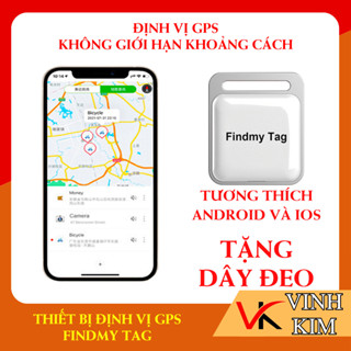 Định vị GPS Findmy Tag, theo dõi vị trí ko giới hạn khoảng cách, tương thích Android và Ios, pin dùng 365 ngày