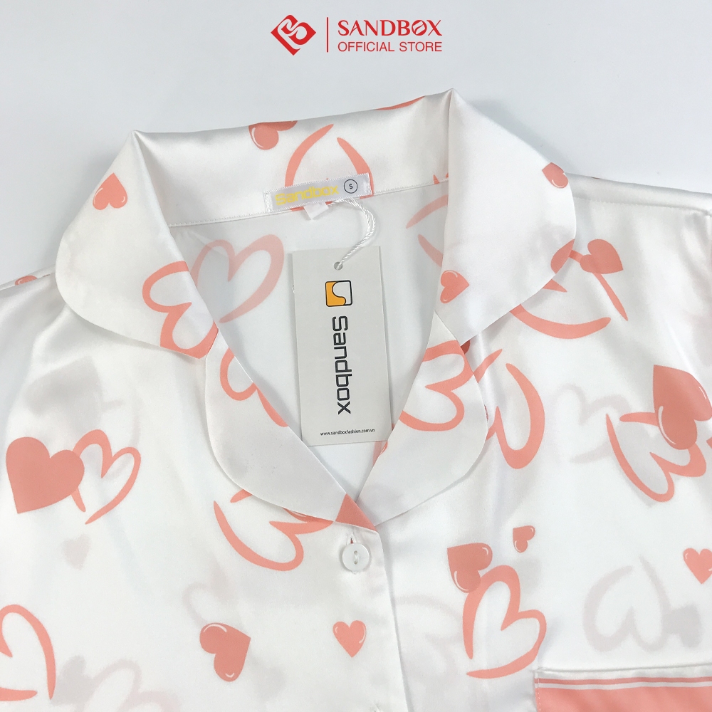 Bộ mặc nhà nữ SANDBOX Pijama lụa Satin cao cấp, thiết kế đơn giản, trẻ trung, thanh lịch BPC23005 -2