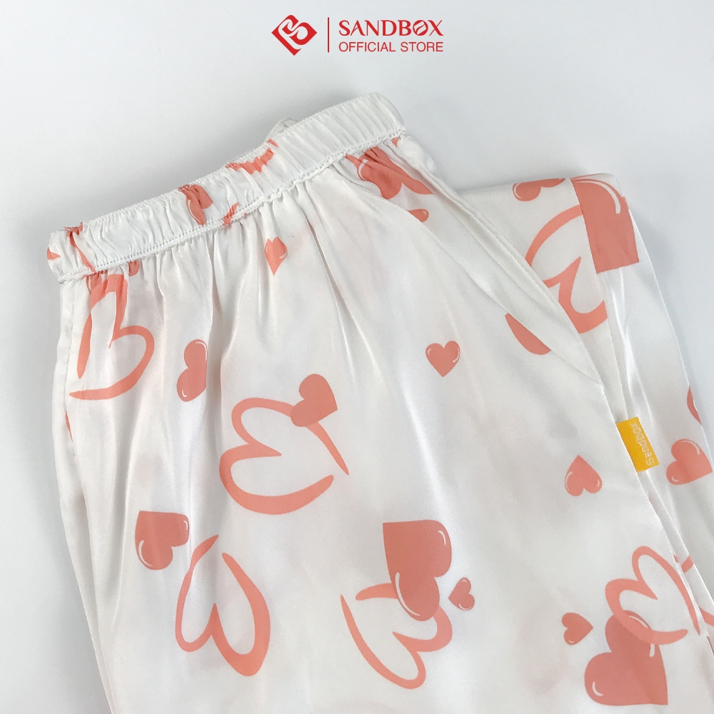 Bộ mặc nhà nữ SANDBOX Pijama lụa Satin cao cấp, thiết kế đơn giản, trẻ trung, thanh lịch BPC23005 -2