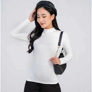 <NEW> Áo thun giữ nhiệt nữ tay dài cổ cao 5 phân Vicci vải premium cotton mềm mịn, ôm dáng