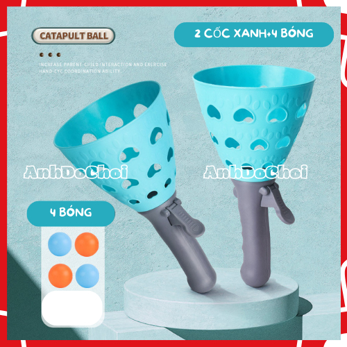 Đồ Chơi Cho Bé Cốc bắn bóng vui nhộn, cốc bắn bóng giúp phát triển chiều cao tặng kèm 4 bóng, bộ 2 cốc hứng kèm 4 bóng