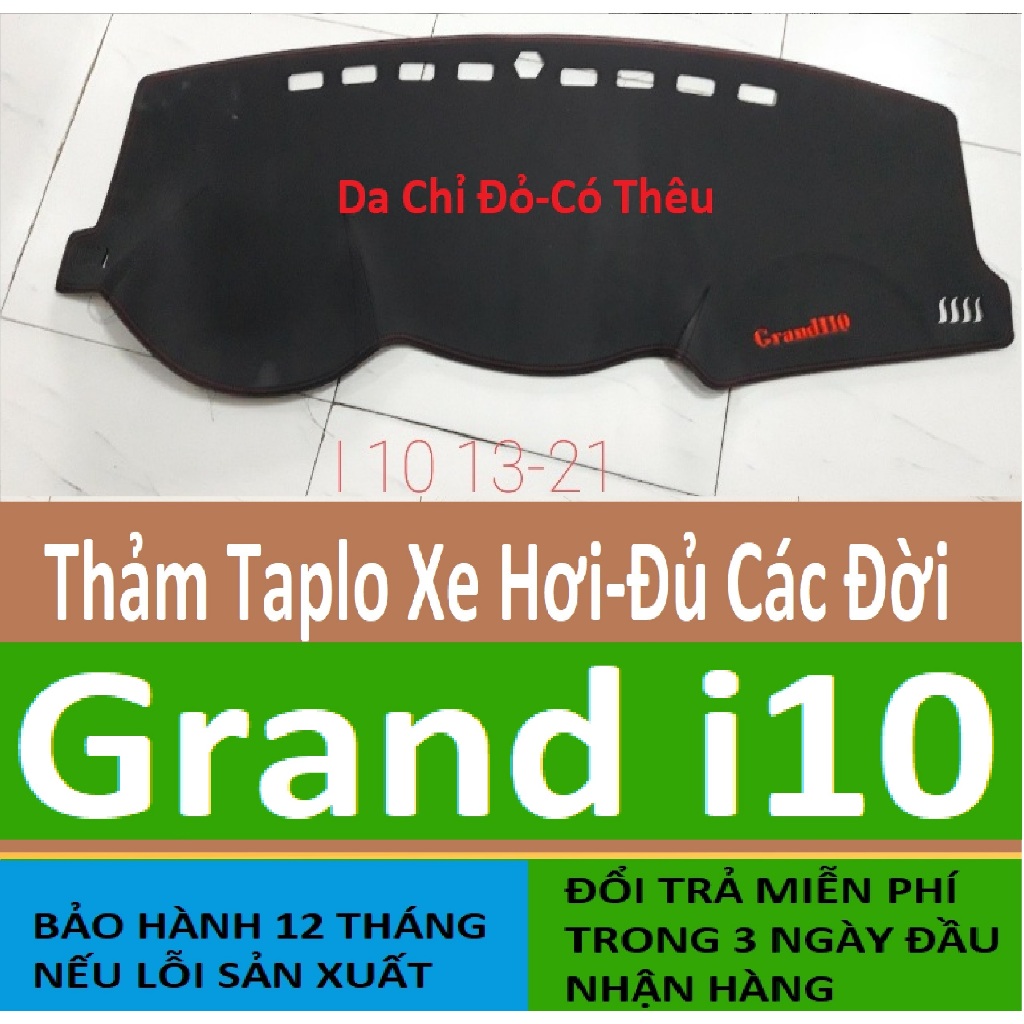 Thảm Taplo Hyundai I10,Thảm Lót Taplo Xe Hơi Cao Cấp Hàng 3 Lớp Có Chống Trượt,Da Đẹp Bảo Hành 12 Tháng