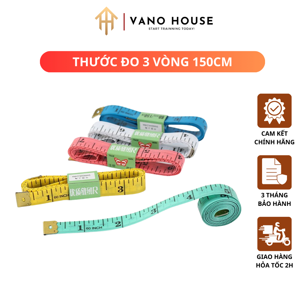 Thước Dây 1.5m Vano House Đo Chiều Cao Trẻ Em Đo Chỉ Số Ba Vòng Đầu Thép