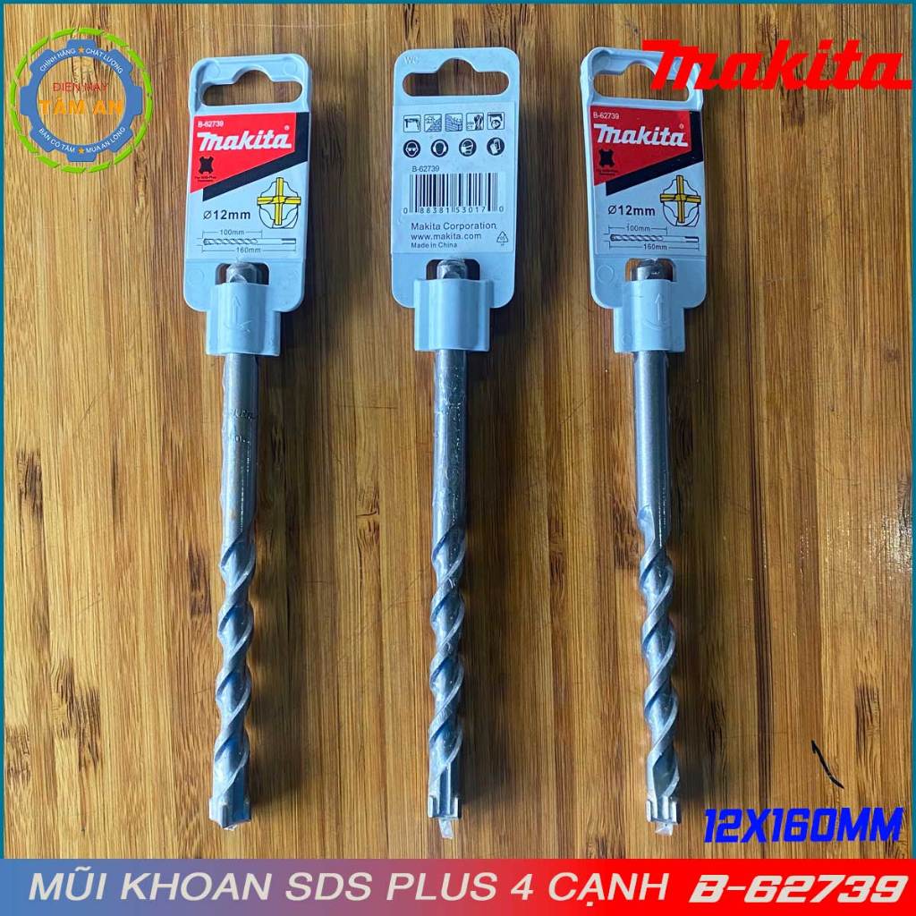 Mũi khoan 4 cạnh SDS Plus Makita 160MM 6x160MM 8x160MM 10x160mm 12x160mm 14x160mm