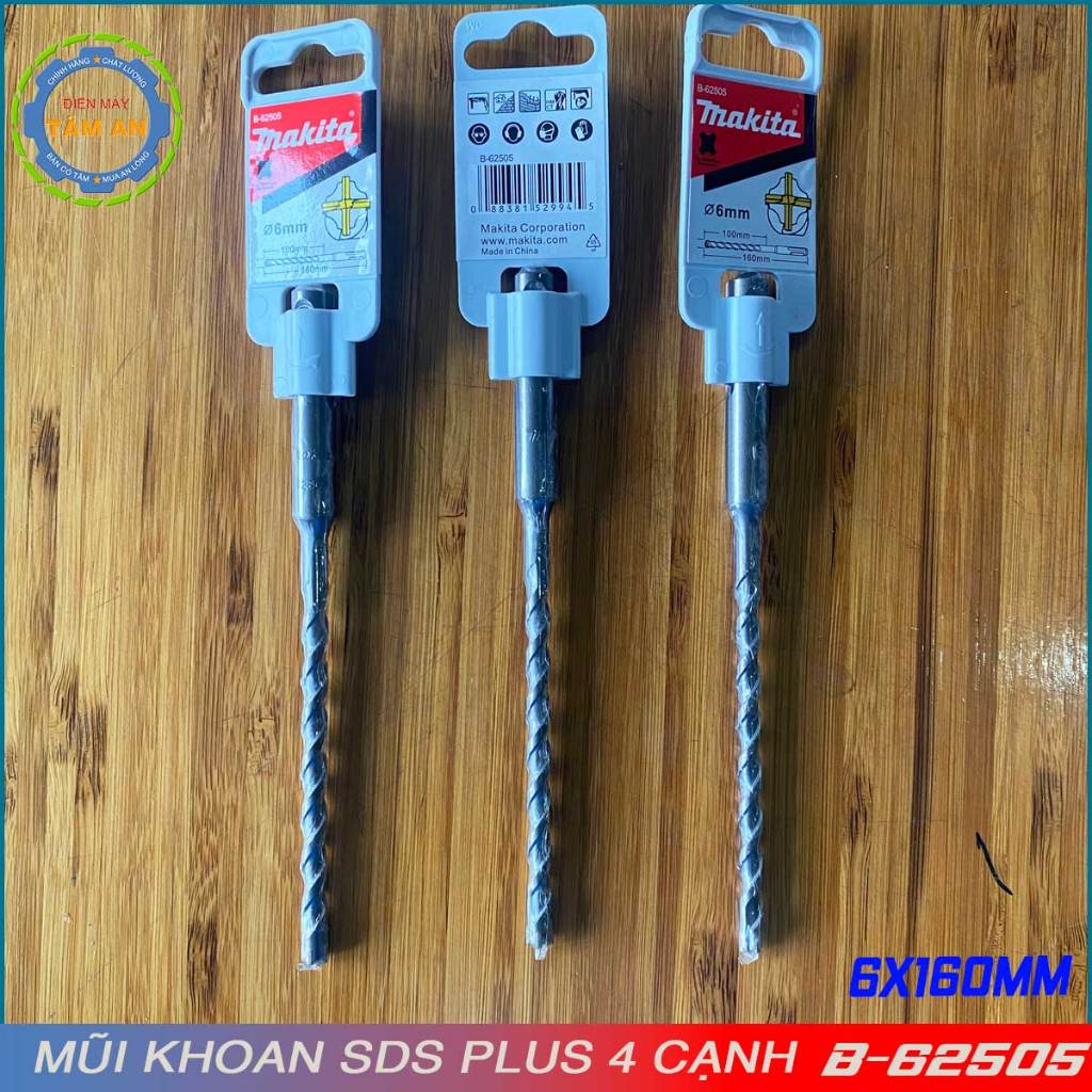 Mũi khoan 4 cạnh SDS Plus Makita 160MM 6x160MM 8x160MM 10x160mm 12x160mm 14x160mm