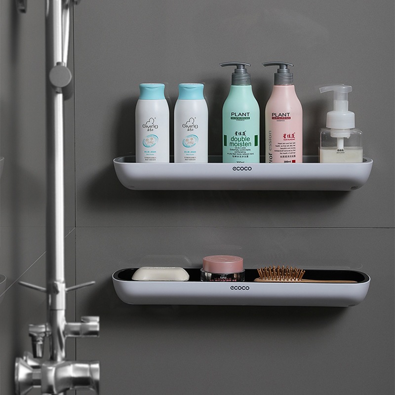 Kệ Để Đồ Nhà Tắm ECOCO - Giá Để Đồ Dán Tường - Loại Không Có Thanh Treo Khăn