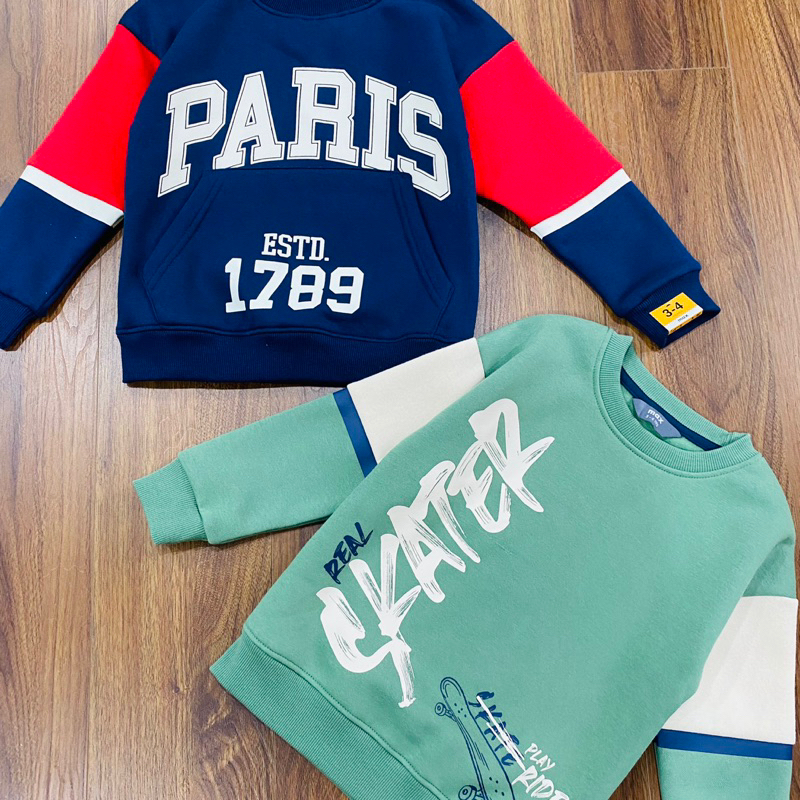 Áo nỉ bông bé trai hàng xuất dư xịn Max