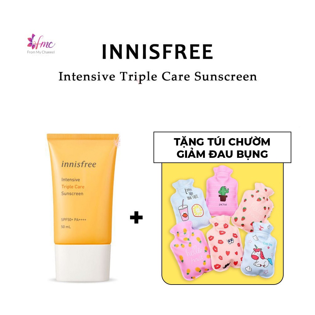 Kem chống nắng Innisfree Intensive Triple Care Sunscreen 15ml/50ml + Tặng 1 túi chườm giảm đau bụng