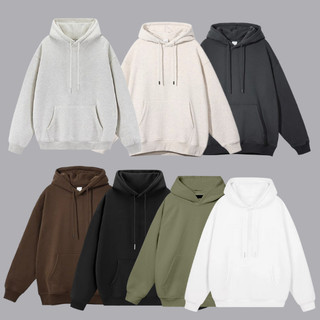 Áo khoác hoodie nỉ trơn nam nữ chất nỉ bông không xù form rộng  unisex cao cấp HDT83.