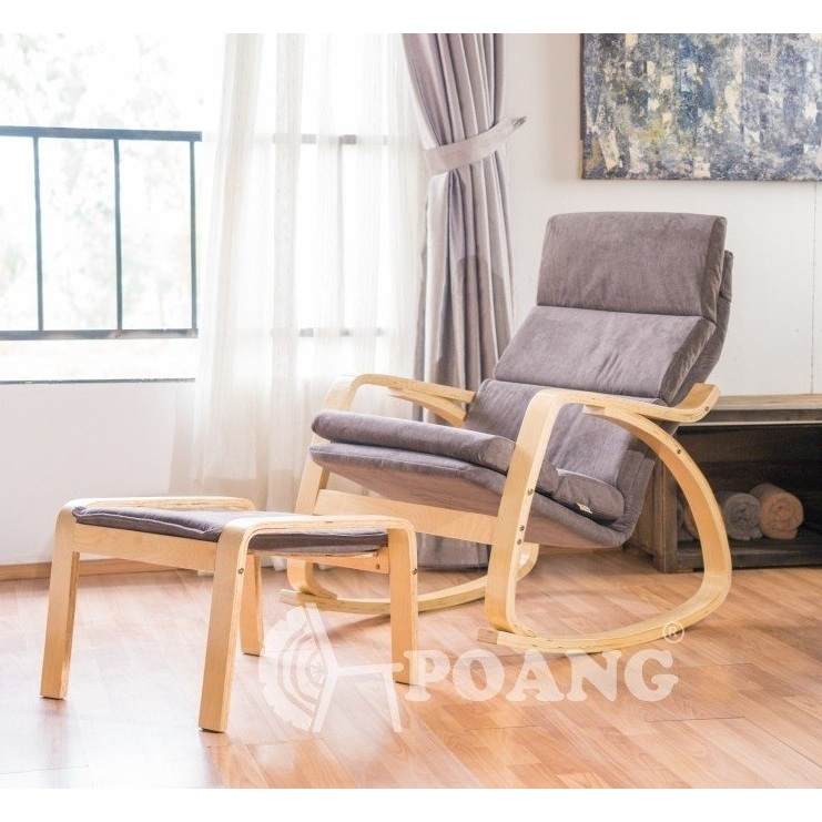 | POANG | plywood óc chó/bạch dương | vải cotton | nâu | R67xS139xC86 cm