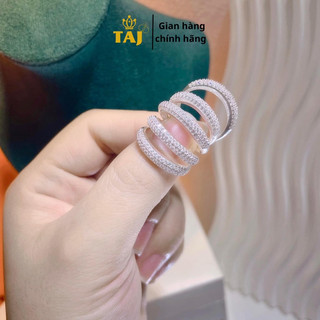 Nhẫn bạc 3 hàng đá,nhẫn nữ bạc ta _bạc TAJ